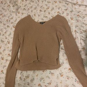 Tan cropped sweater
